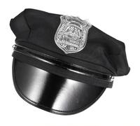 Beavorty Cappello da Poliziotto Nero in PU e Stoffa per Cosplay | Prop Decorativo Leggero, Uso per Spettacoli e Compleanni, Stile Classico e Unico per Donne e Uomini