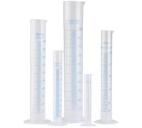 Beavorty Cilindri Di Misura In Plastica Trasparente, Set Di 5 Pezzi, Prove Graduate Per Laboratorio, 50 ML, 100 ML, 250 ML, 500 ML, 1000 ML, Base Stabile, Resistente Prodotti Chimici