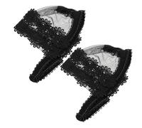 Beavorty Cinturini Antiscivolo per Scarpe Tacchi Alto in Pizzo Regolabili, Coppia di Cinturini Staccabili per Scarpe alla Caviglia Neri, Accessori per Calzature Formali e Casual