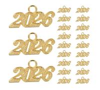 Beavorty Ciondoli Mini Numero Oro 2026, 100 Pezzi per La Creazione di Gioielli Fai da Te con Nappe, Collane, Bracciali E Orecchini, Accessori per L'anno Scolastico, Regalo per Chi Lascia La Scuola.