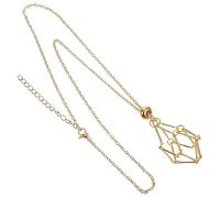 Beavorty Collana Con Portapietra in Metallo Supporto Pendente Gabbia Rete Per Cristalli Naturali Leggera e Robusta Accessorio Decorativo Catena Intrecciata Dorata