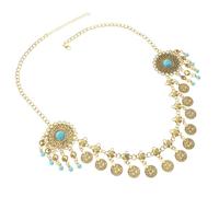 Beavorty Copricapo Vintage Boho con Nappa e Fiori Circolari Dorati Accessorio per Sposa Ed Fascia e Versatile per