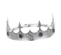 Beavorty Corona da Festa Regolabile in Ferro e Strass Argento, Corona Medievale per Uomo e Donna, Accessorio Decorativo per Anniversari e Halloween