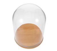 Beavorty Cupola Espositiva in Vetro con Base in Bambù, 7x5,9x5,9 | Micro Paesaggi e Statuine, Visione a 360 Gradi, Protezione Dalla Polvere su Tavoli e Scrivanie
