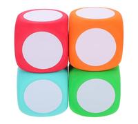 Beavorty Dadi Didattici Cancellabili in Schiuma 6 CM Set da 4 Pezzi Multicolore per Attività Matematica Scuola Primaria
