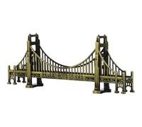 Beavorty Decorazione da tavolo della scultura del modello architettonico del ponte del portone dorato