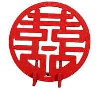 Beavorty Decorazione Doppia Felicità Rossa per Matrimonio Cinese, Centrotavola e Arredamento Sala Nozze Motivo Feltro per Addobbi Casa e Tavoli Nuziali