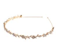 Beavorty fascia di fiori di diamanti rituals cerimonia colleghe accessorio per feste gemstone Fascia per reale Copricapo per ragazze Mazzo Tiara in lega in lega Golden