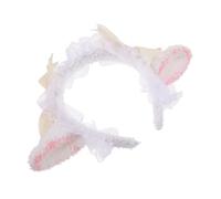 Beavorty fascia lolita costume da orecchie di pecora fascia di agnello oggetto di scena cosplay unico fascia per in pizzo lolita fascia per orecchie di agnello tessuto Beige