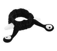 Beavorty Fascia per Chioma Accessorio Leggero e Soffice Morbida e Resistente in Peluche Nero Fascia Elastica per Lavaggio Viso e Trucco per Donna e Bambina