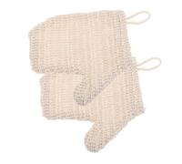 Beavorty Guanti Esfolianti per Doccia in Cotone e Lino 2 Pezzi, Guanto Scrub Corpo per Rimozione Cellule Morte, Adatti per Persone di Sesso Maschile e Femminile, Panno Esfoliante per Spa