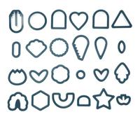 Beavorty Kit 24 Pezzi Stampi per Formine in Argilla Polimerica, Taglierina per Polimeri Lame Affilate, Strumenti per Creazione Orecchini e Gioielli Fai da Te, Uso Artigianale per Ceramica