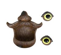 Beavorty Mangiatoia per Uccelli da Esterno in Resina a Forma di Albero Volto Luminoso, Decorazione Giardino Divertente e Resistente per Cortile e Fauna Selvatica