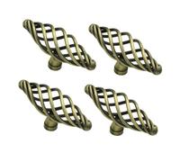 Beavorty Maniglie per Mobili in Rame Stile Nordico a Forma di Gabbia per Uccelli, Set da 4 Pezzi, Base Solida e Resistente, per Cassetti da Scrivania e Armadi da Cucina Marroni