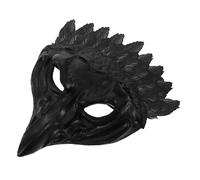 Beavorty mascherata da corvo Maschera per uccelli maschere di uccelli per adulti in maschera maschere di Halloween per adulti crow mask women PU Black