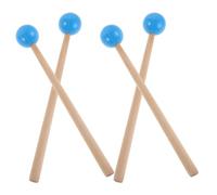 Beavorty Mazze Percussione in Legno e Gomma 4 Pezzi, Bacchette per Marimba e Xilofono, Strumenti Musicali Educativi per Scuola e Palcoscenico, Impugnatura Ergonomica Colorata