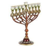 Beavorty Menorah Hanukkah in Metallo a 9 Bracci a Forma di Cuore, Portacandele Decorativo per Feste Ebraiche e Riunioni Domestiche, Facile Manutenzione e Design Artistico