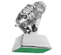 Beavorty Microfono Argento per Concorso di Canto e Comunità, Premio in Resina per Studenti, Decorazione per Camera dei e Festa di Competizione