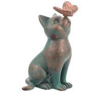 Beavorty Mini Statuetta Gatto Curioso in Resina Farfalla, Piccole Decorazioni da Giardino e Interni, Statuette di Animali per Arredamento Casa e Regalo Amanti dei Gatti