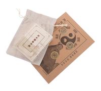 Beavorty Monete Divinatorie in Ottone e Carte I Ching 64 Esagrammi, Set per Analisi Visiva e Studio del Libro dei Mutamenti