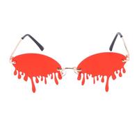Beavorty Occhiali da Sole Spiritosi a Forma di Lacrime per Donne Rosso | Accessori in PC e Metallo, Facili da Indossare, per Feste Eleganti, Festival, Foto e Scena