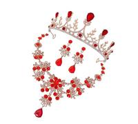 Beavorty Orecchini e Collana Di Per Bambine Diademi Corone Orecchini Set Di Per Bambine Per Compleanno Collana Per Corone Nuziali