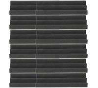 Beavorty Pannelli Acustici Trapezoidali 12 Pezzi Materiale Fonoassorbente Nero Antifiamma per Pareti Angolari in Sale d'Ascolto Cinema e Ktv 7,5X7,5X30 CM