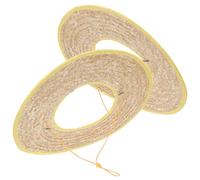 Beavorty Parasole per Casco da Cantiere in Paglia 2 Pezzi, Visiera Larga Diametro 45 Cm, Accessorio Traspirante e Leggero per Protezione Solare Lavoratori All’aperto Colore Colore Casuale