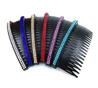 Beavorty Pettini per Chioma da Sposa Strass Neri, Set da 5 Pezzi, Pettine Plastica a Doppia Serie di Cristalli, Fermagli Decorativi per Accessori Chioma Donna e Ragazze per Matrimoni e Feste