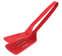 Beavorty Pinza da Cucina in Silicone 28,5x7 Cm Rosso Spatola Girevole, Morsetto per Bistecca Antiscottatura per Barbecue e Cottura, Utensile Multiuso per Casa, Ristorante e Campeggio