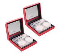 Beavorty Porta Lenti Contatto Finestra Trasparente Custodia Compatta Antiscivolo Doppie Camere Separate per Conservazione in Movimento per Lenti Idratate