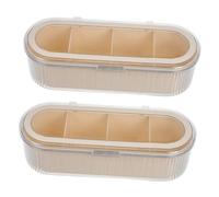 Beavorty Porta Pennelli con Coperchio Trasparente 2 Pezzi Organizzatore Cosmetici in Pet e Pp per Contenitore Sponge e Strumenti di Bellezza