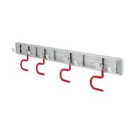 Beavorty Porta Scopa da Parete in Lega di Alluminio 4 Ganci, Organizzatore Multiuso per Scope e Attrezzi da Giardino, Salvaspazio per Cucina, Garage e Giardino, Pinza Appendi Scopa