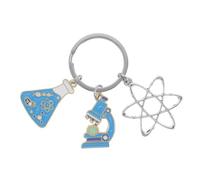 Beavorty Portachiavi Scientifico Ciondolo Dna e Microscopio, Regalo per Donne Scienziate e Insegnanti di Biologia, Accessorio Leggero e Resistente per Appassionati di Laboratorio e