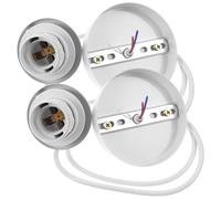 Beavorty Portalampada a Sospensione E27 in Metallo Cablaggio Regolabile 1 Metro, Set da 2 Pezzi Base Girevole e Rosone da Soffitto, Accessori per Illuminazione Ambientale da Lavoro