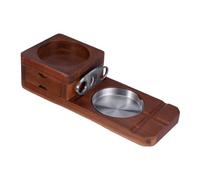 Beavorty Posacenere per Sigari in Legno con Cassetto, Vassoio per Bicchiere da Whisky e Supporto Integrato, Portatile per Feste e Salotto