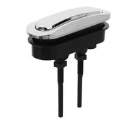 Beavorty Pulsante di Scarico per Serbatoio Wc in Plastica Argento Design Ergonomico per Bagno, Ricambio Doppio per Vaschetta Toilette