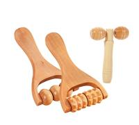 Beavorty Rullo Massaggiante in Legno Naturale Set 3 Pezzi Massaggiatore Manuale a Rulli Ergonomico Per Piedi, Mani e Muscoli Gambe, Sollievo Fascite Plantare Uso Domestico e Sportivo