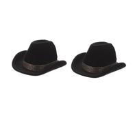Beavorty Scatola Da 2 Pezzi Scatola Per Cappelli Da Cowboy Guidato Collana Con Cappello Da Cowboy Forma Cappelli Di Campagna Donne Case Di Gioielli Western Portagioielli Nero Floccaggio