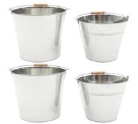 Beavorty Secchio in Ferro per Cenere e Carbone da Barbecue, Set 2 Pezzi Grande Capacità, Contenitori Multiuso per Grasso e Stoccaggio, per Cucina, Bar e Uso Esterno