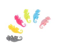 Beavorty Segnabicchieri a Forma di Camaleonte in Silicone, 6 Pezzi | Bicchieri e Bottiglie, Uso per Festa, Aiuta a Identificare Calici e Decorare Stile