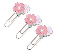 Beavorty Segnalibro Clip in Metallo a Forma di Fiore di Ciliegio 3 Pezzi, Graffette Design in Lega di Zinco per Ufficio, Scuola e Casa, Clip Segnapagina Decorative e Morsetti per