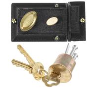 Beavorty Serrature per Porte Antiche in Legno Serratura a Cilindro e Chiavistello a Catenaccio, Set Completo per Porte Esterne in Ambienti Domestici e Edifici Pubblici