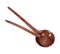 Beavorty Set 2 Cucchiai da Cucina Giapponesi in Legno Naturale, Manico e Ampia Capacità, Cucchiai per Zuppa, Ramen, Porridge e Riso, Utensili Tradizionali per Uso Quotidiano e Servire