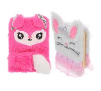 Beavorty Set 2 Diari Peluche per Ragazze 8-12 Anni Copertina Morbida Coniglio e Volpe, Diario di Bordo Portatile per Bambine, Regalo per Compleanni e Feste