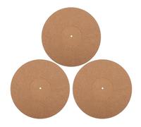 Beavorty Set 3 Pezzi Tappetini in Sughero Originale 12 Pollici per Giradischi Cuscinetto Antistatico per Piattaforma Girevole Riduzione Vibrazioni e Stabilizzazione Registrazioni Audio