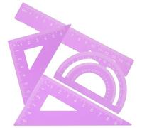 Beavorty Set 4 Pezzi Righelli in Lega di Alluminio Viola, Strumenti Matematici per Studenti e Ufficio, Righelli di Misurazione Portatili Scala Chiara per Disegno e Geometria