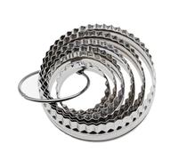 Beavorty Set 6 Tagliabiscotti Rotondi in Acciaio Inox con Bordi Scanalati e Lisci, Formine per Biscotti Natalizi e Casalinghi, Strumenti da Forno per Uso Familiare e Professionale