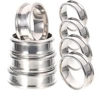 Beavorty Set 8 Pezzi Anelli Lisci in Acciaio Inossidabile 8mm Scanalature, Anelli Grezzi per Creazione Gioielli Fai da Te, Misura 7-10, Decorazione a Mano e Regalo Romantico