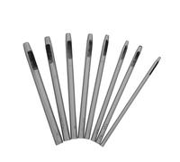 Beavorty Set 8 Pezzi Punzonatrice Cava Rotonda in Acciaio Resistente da 1,5-5 Mm Impugnatura Ergonomica per Pelletteria, Cucito e Lavorazione di Cinture, Guarnizioni e Materiali